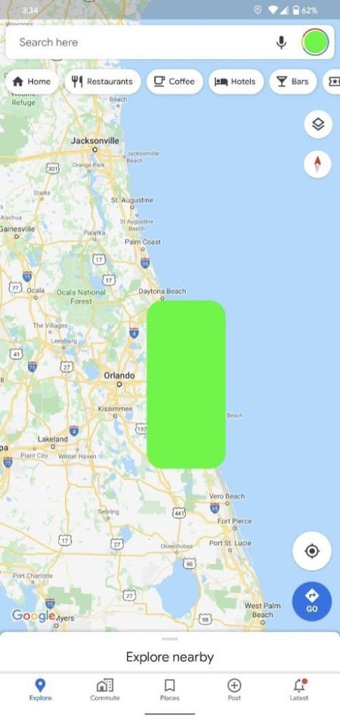 Google Maps در حال آزمایش ناوبری نوار کامل کامل طراحی شده است