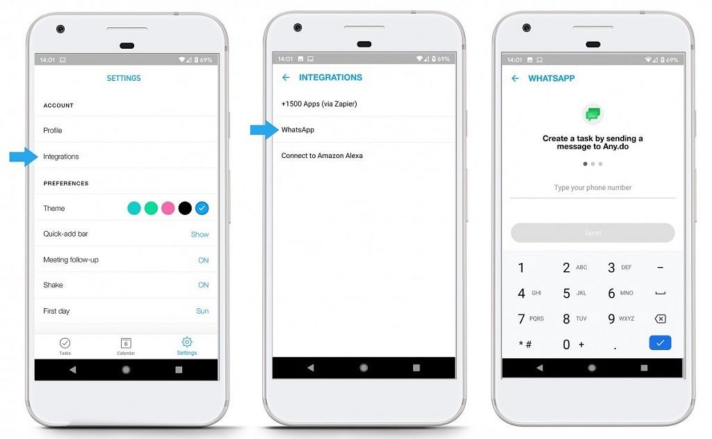 WhatsApp برای کارها و یادآوری ها به ادغام Any.do می شود ، پشتیبانی انتظار را می دهد