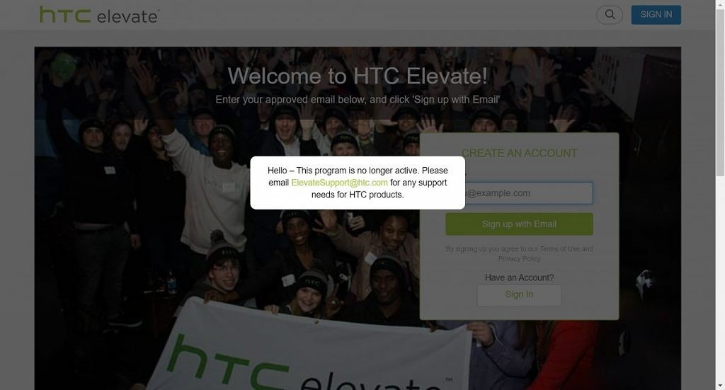 سرانجام HTC برنامه جامعه Elevate خود را خاموش کرد