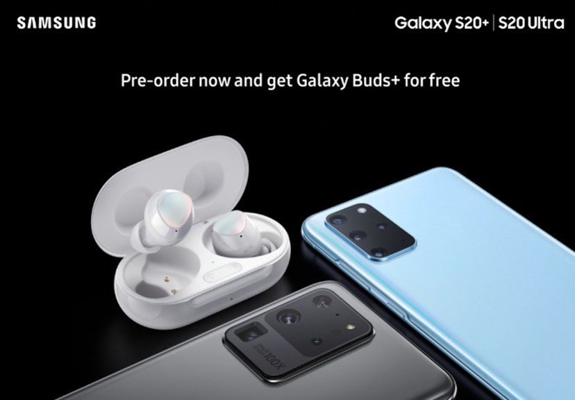  سامسونگ Galaxy S20 + و S20 Ultra از پیش سفارش رایگان ارائه می دهند Galaxy Buds + 