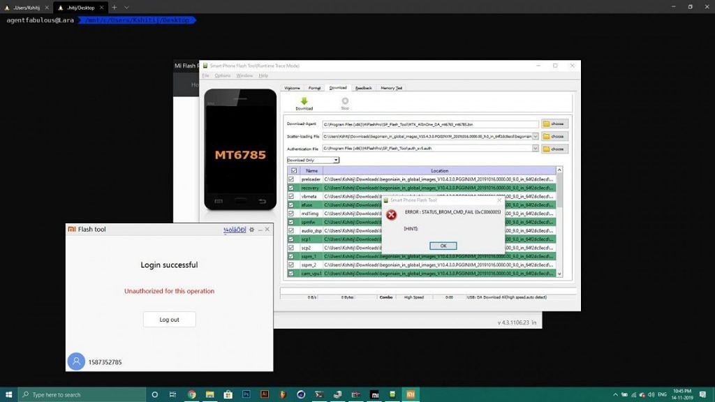  پیام خطا در چشمک زدن از طریق ابزار Flash Flash SP اصلاح شده Xiaomi 
