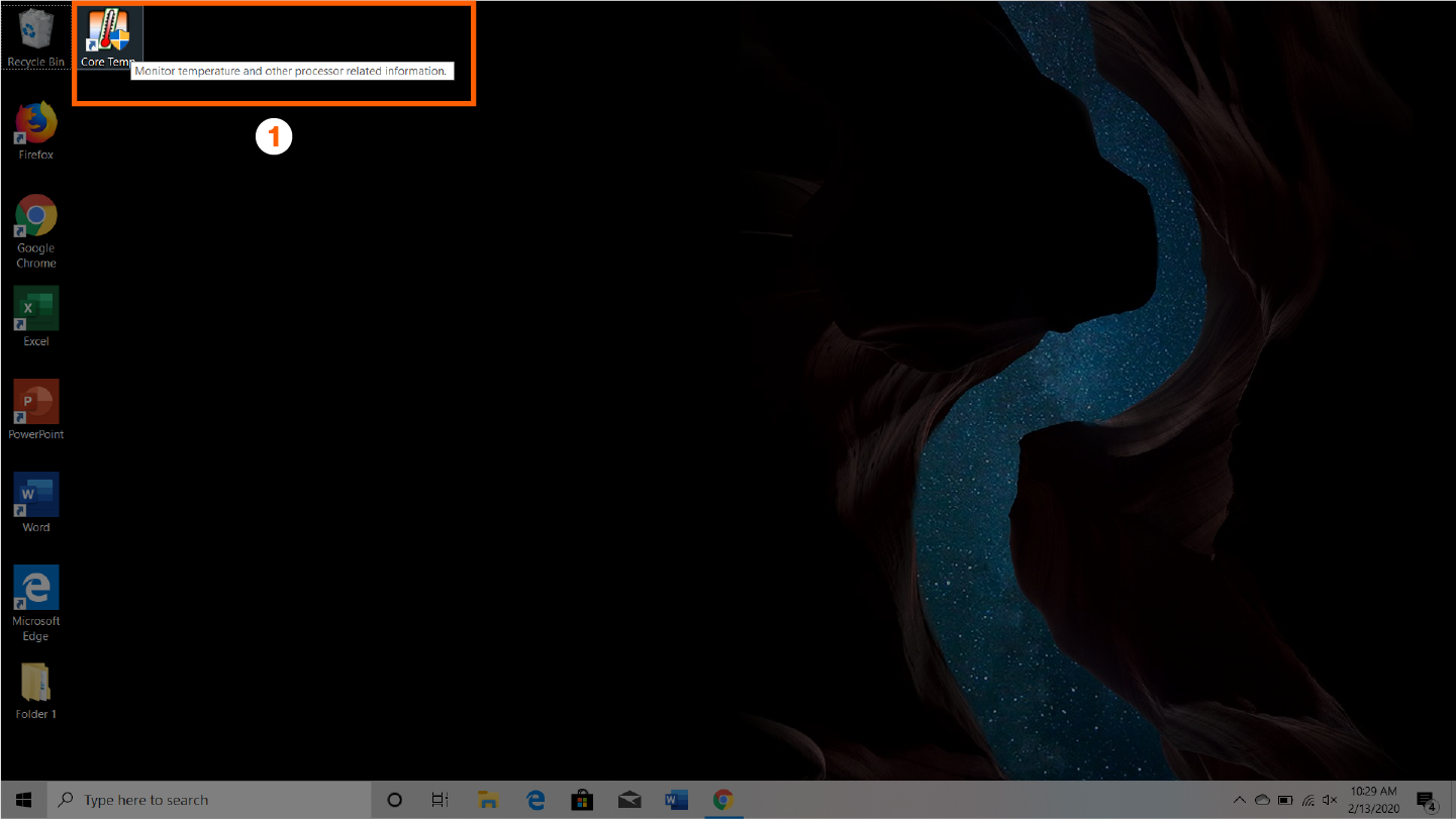  تصویر نشان می دهد که مرحله 1 نحوه بررسی دمای cpu خود را با برنامه coretemp 