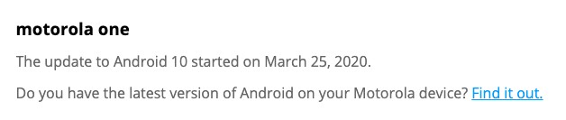  motorola_one_android_10_support" width = "628" height = "133" data-srcset = "https://mehdiboronlu.ir/wp-content/uploads/2020/03/موتورولا-شروع-به-تولید-اندروید-10-به-نسخ.jpg ، https://www.xda-developers.com/files/2020/03/motorola_one_android_10_support-300x64.jpg 300w "data-size =" (حداکثر عرض: 628px) 100vw ، 628px "/> 

<p> Motorola One ، یعنی نسخه بین المللی Moto P30 Play ، از اسنپدراگون 625 پشتیبانی می کند ، که باعث می شود آن را به عنوان تلفن دوم با همان SoC (پس از Mi A2 Lite) دریافت نسخه بروزرسانی اندروید 10 را از طریق یک کانال رسمی دریافت کنید. این گوشی در ابتدا با Android 8.1 Oreo عرضه شده بود و نسخه بعدی Android Pie را بعداً تضمین می کرد. بنابراین OTA فعلی آخرین بروزرسانی مهم نسخه سیستم عامل آندروید را برای این دستگاه نشان می دهد. </p>
<p style=