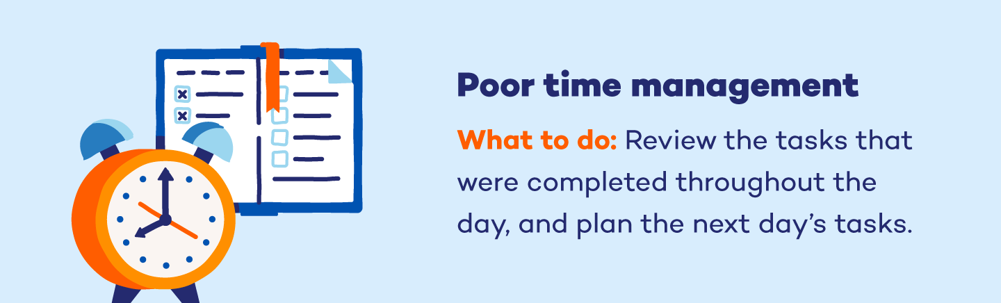  علائم-مدیریت زمان ضعیف "width =" 1440 "height =" 436 "srcset =" https://www.pandasecurance.com/mediacenter/src/uploads/ 2020/04 / علائم-ضعف-time-management.png 1440w ، https://www.pandasecurance.com/mediacenter/src/uploads/2020/04/Signs-poor-time-management-300x91.png 300w، https: //www.pandasecurance.com/mediacenter/src/uploads/2020/04/Signs-poor-time-management-1100x333.png 1100w، https://www.pandasecurance.com/mediacenter/src/uploads/2020/04 /Signs-poor-time-management-530x160.png 530w "size =" (حداکثر عرض: 1440px) 100vw ، 1440px "/> </p>
<h3> مدیریت زمان ضعیف </h3>
<ul>
<li><strong> نشانه: </strong> مدیریت زمان ضعیف. [19659004] <strong> چه کاری انجام شود: </strong> هر شب با فرزند خود بنشینید و کارهایی را که در طی روز انجام شده است طی کنید. در صورت لزوم برای روز بعد برنامه ای بسازید. </li>
</ul>
<p><img class=