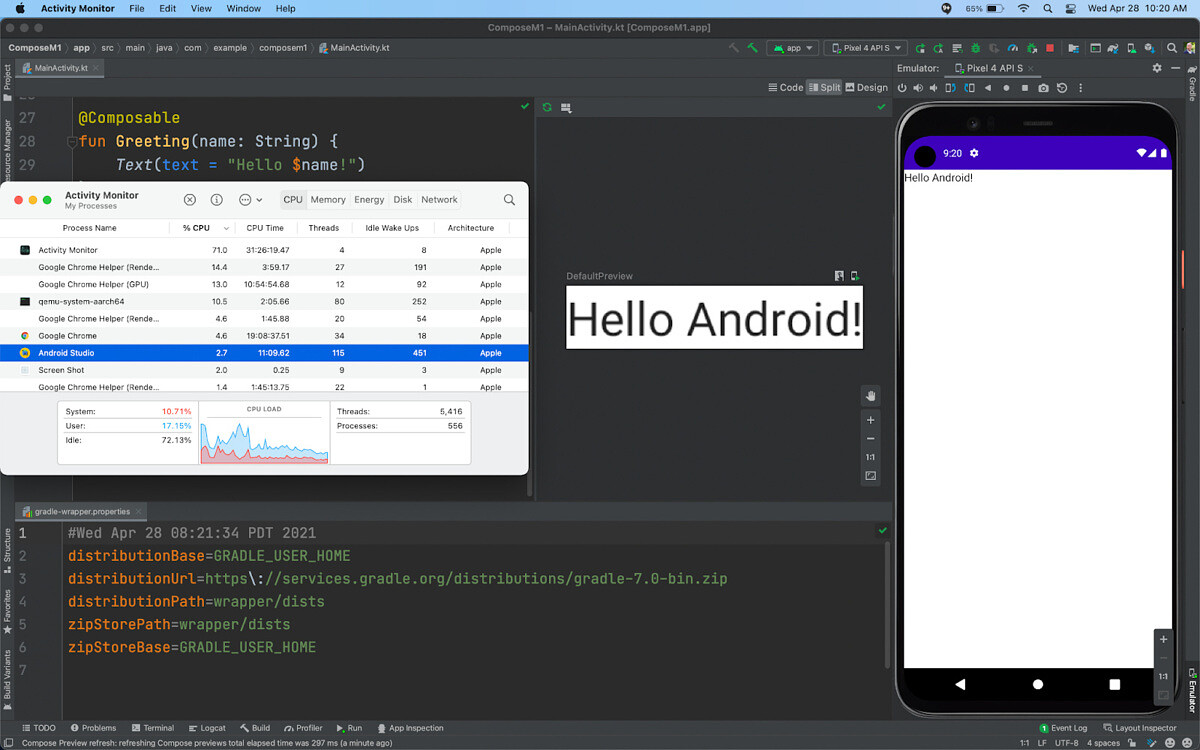 Android Studio Canary پشتیبانی اولیه از مکینتاش جدید M1 اپل را اضافه می کند