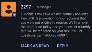 T-Mobile تبلیغات DIGIT را حذف می کند که از 200 هزار حساب اشتباه شده است