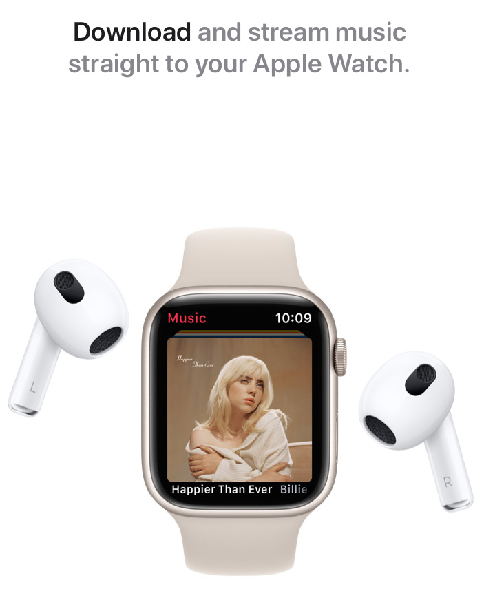 موسیقی اپل در ساعت اپل با ایرپاد 3 